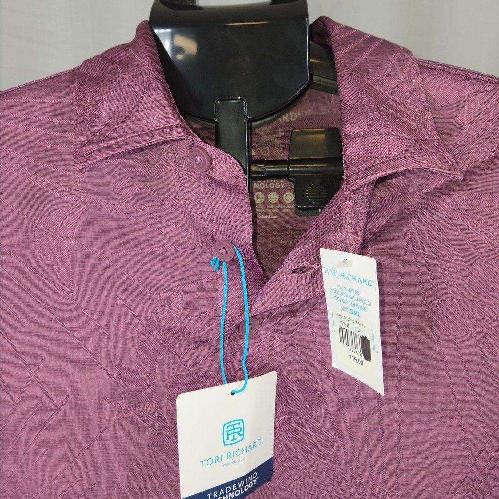 Tori Richard Polo Shirt Small Purple Tradewind Stretch‎ Golf Resort NWT SS
